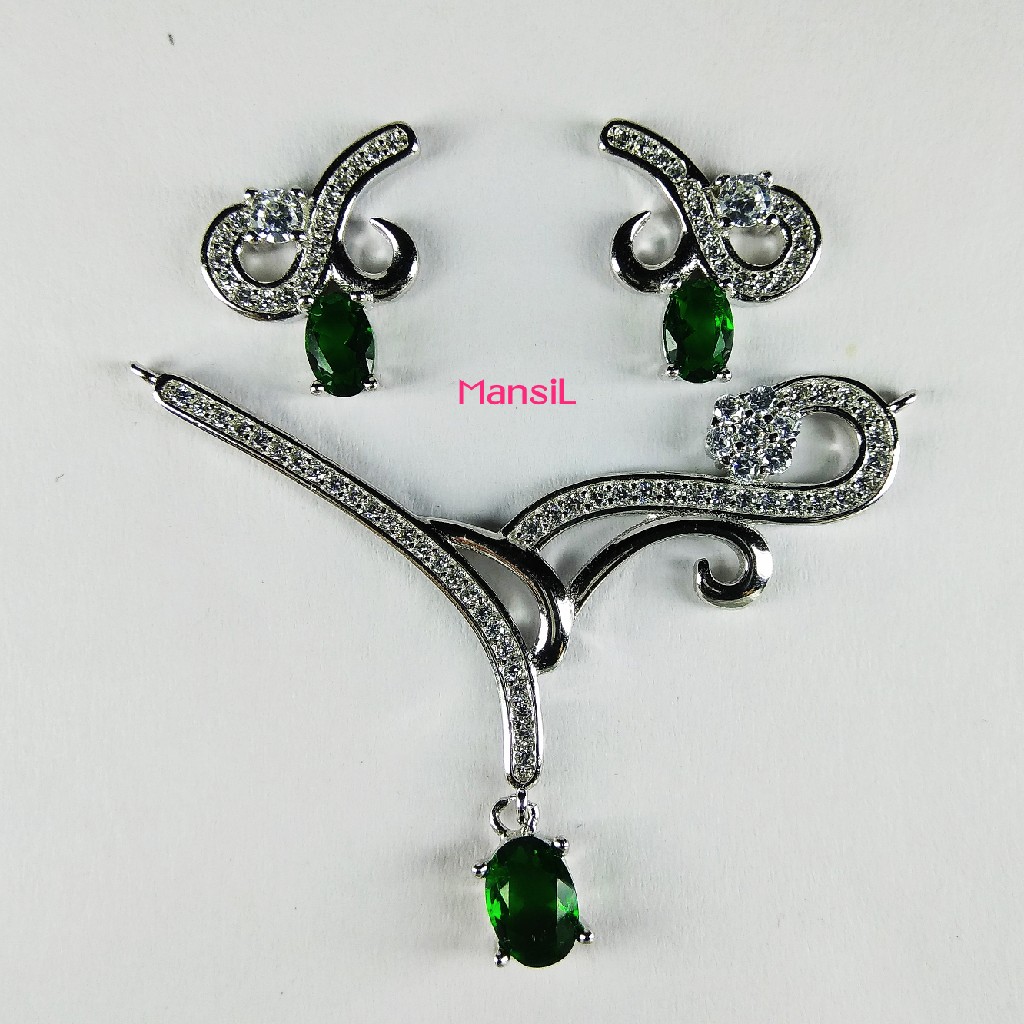 92.5 sterling silver cz stone mangalsutra p.setML-97