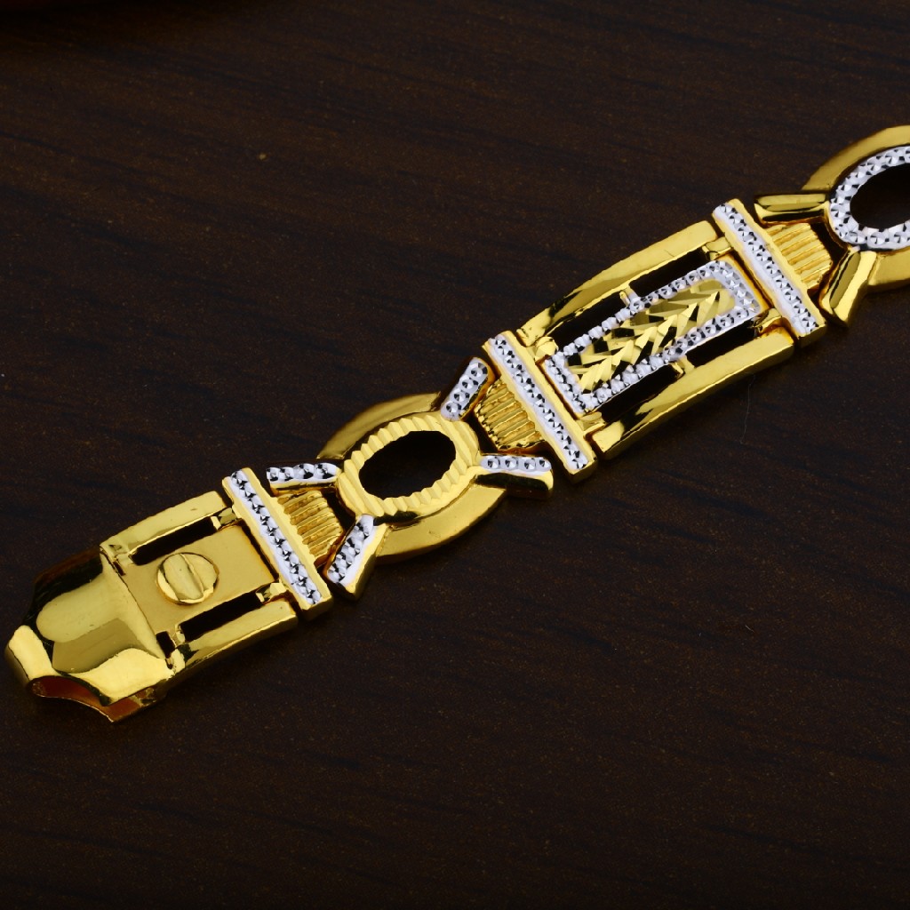 916 Mens Exclusive Plain Casting Gold Bracelet-MPB48
