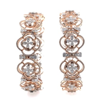 18k rose gold magnifique diamond bangle pair
