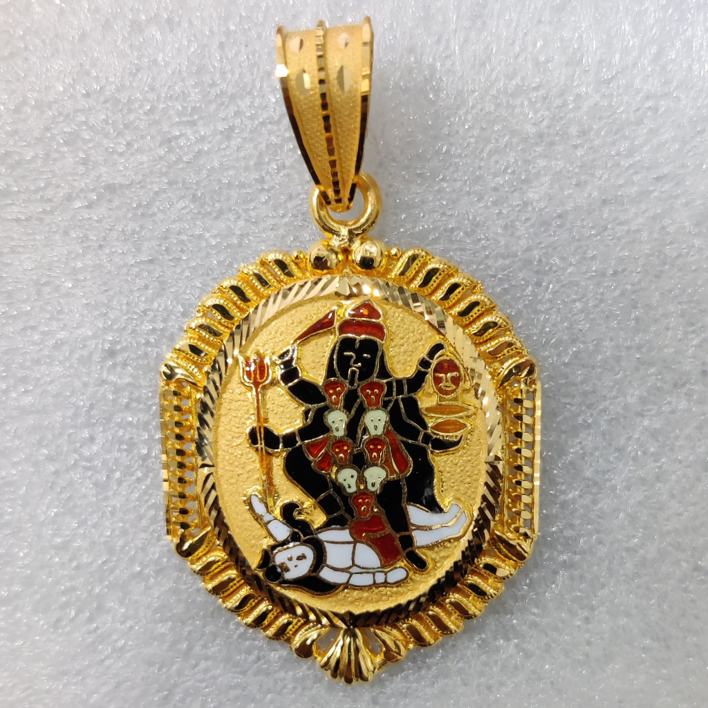 916 Gold Fancy Gent's Mahakali Maa Minakari Pendant