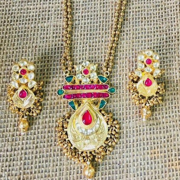 916 gold dokiya design necklace set