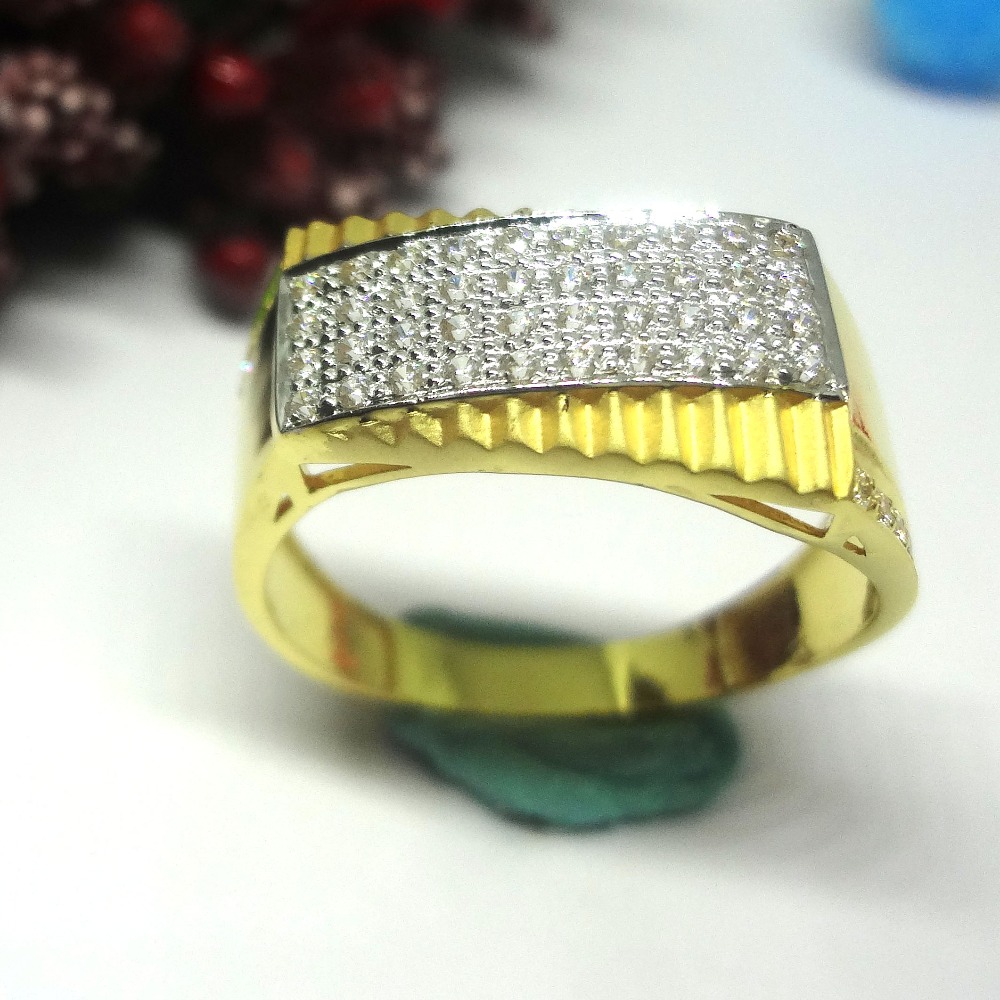 916 gold cz diamond amazing gents ring