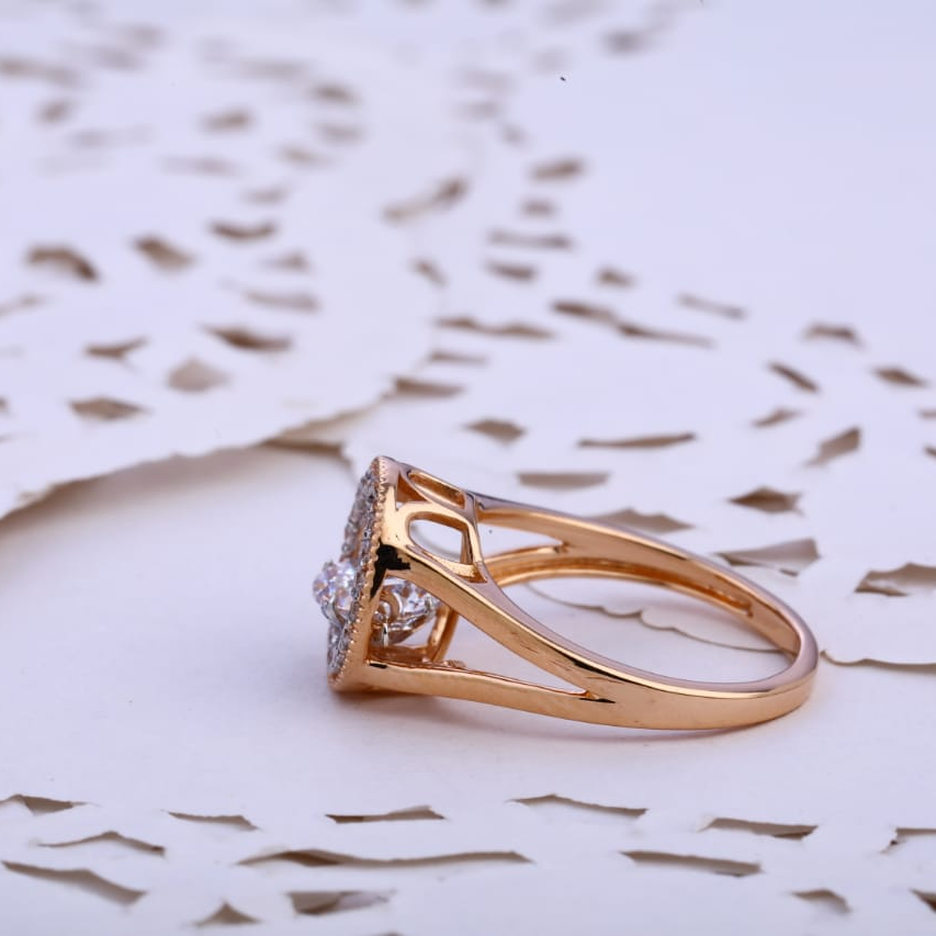 18KT Rose Gold Designer Ladies Ring RLR790