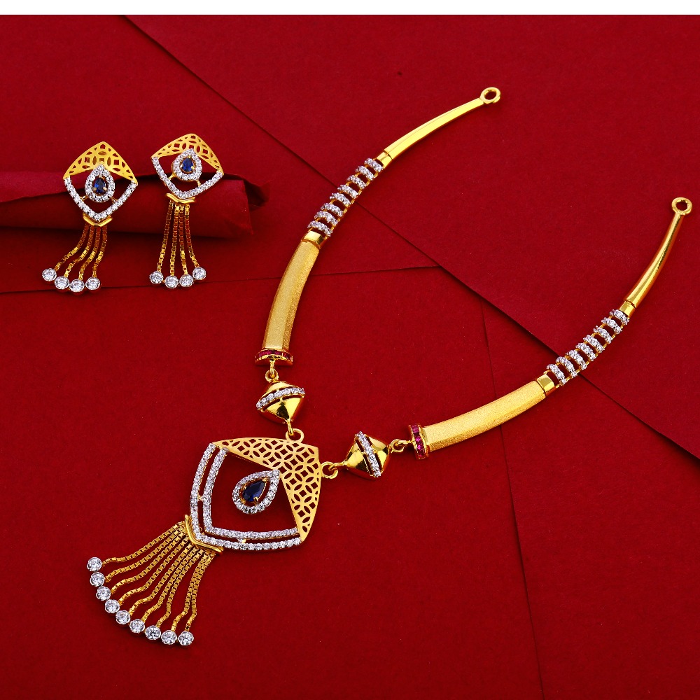 916 Gold Ladies Designer Necklace Set LN256