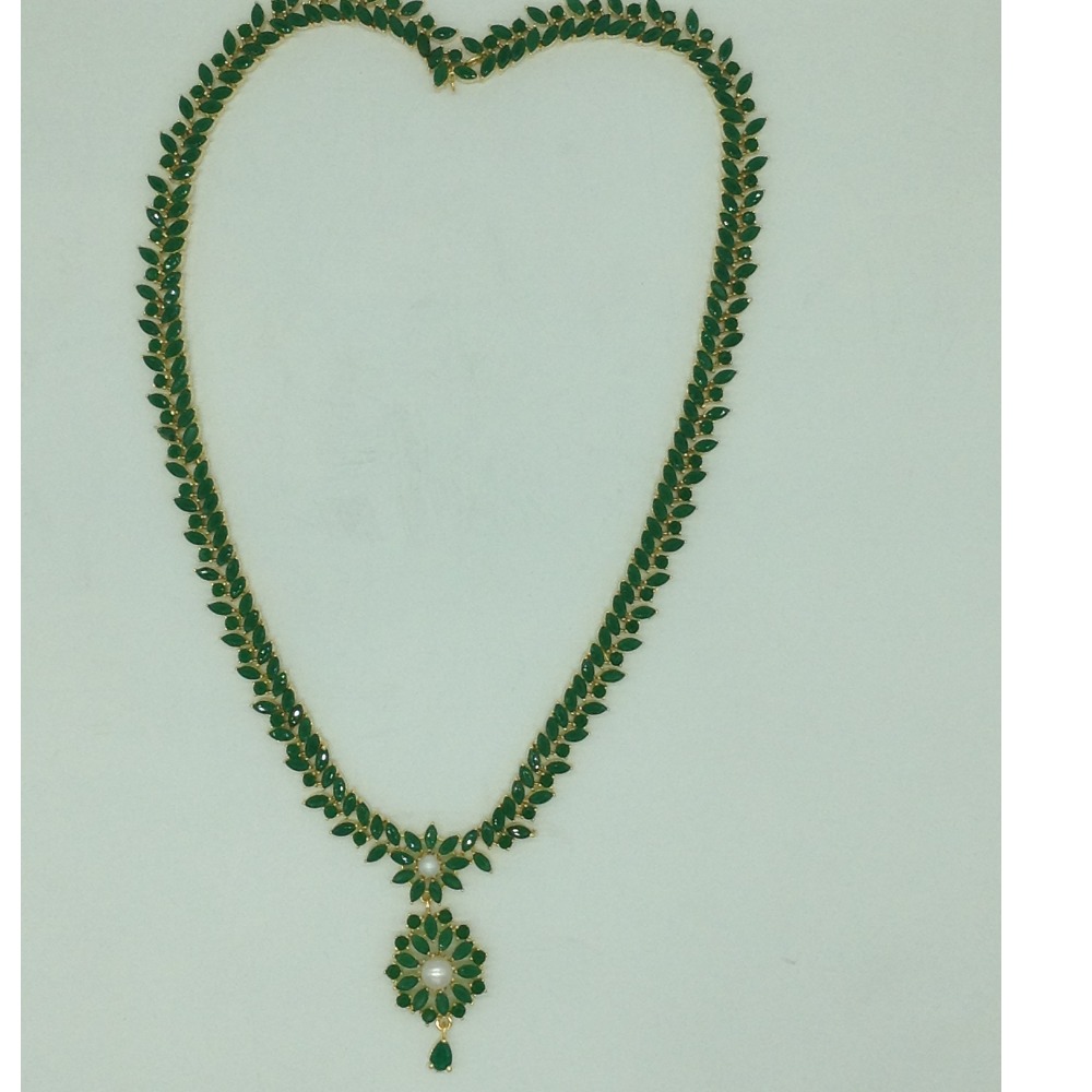 Green CZ Long Necklace Set JNC0225