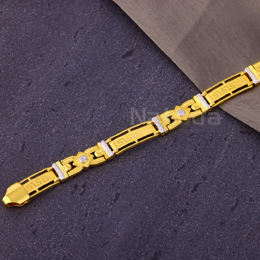 916 Gold CZ Mens Exclusive Plain Bracelet MPB305