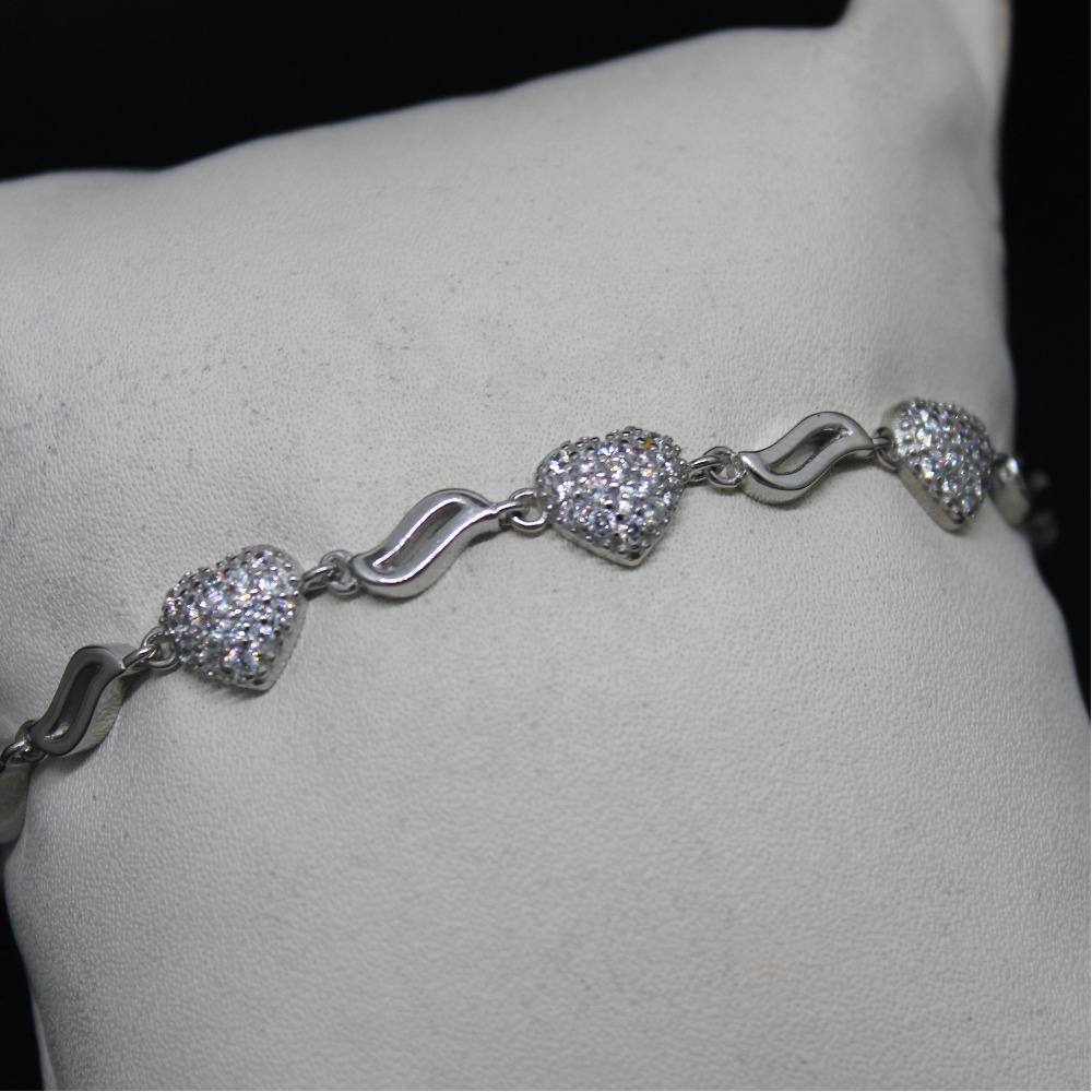 925 sterling silver fancy kada bracelet for ladies