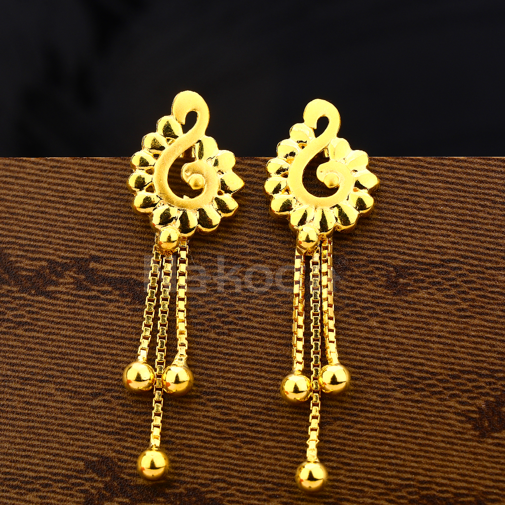 916 Gold Hallmark Stylish  Women'S Plain Earring LPE323