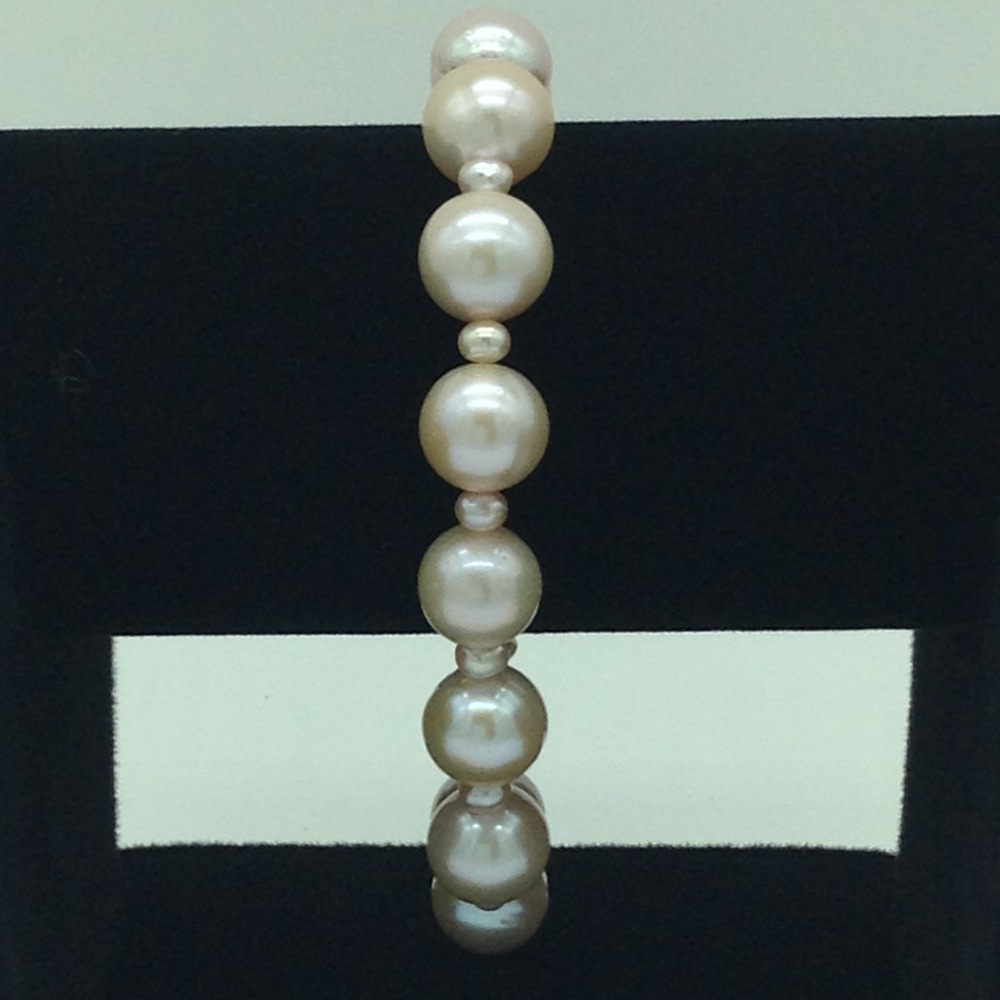 Pink Round Pearls 1 Layers Bracelet JBG0107