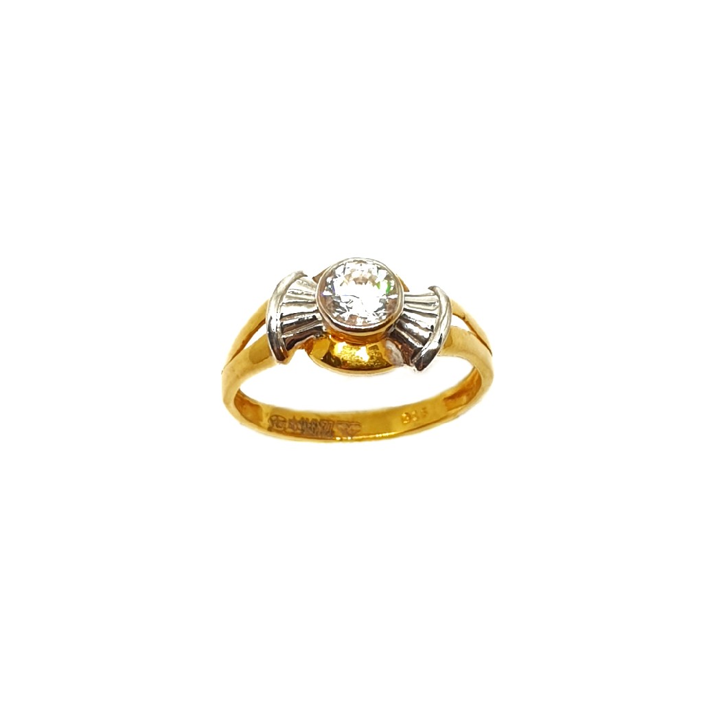 22K Gold Solitaire Diamond Ring MGA - LRG0346