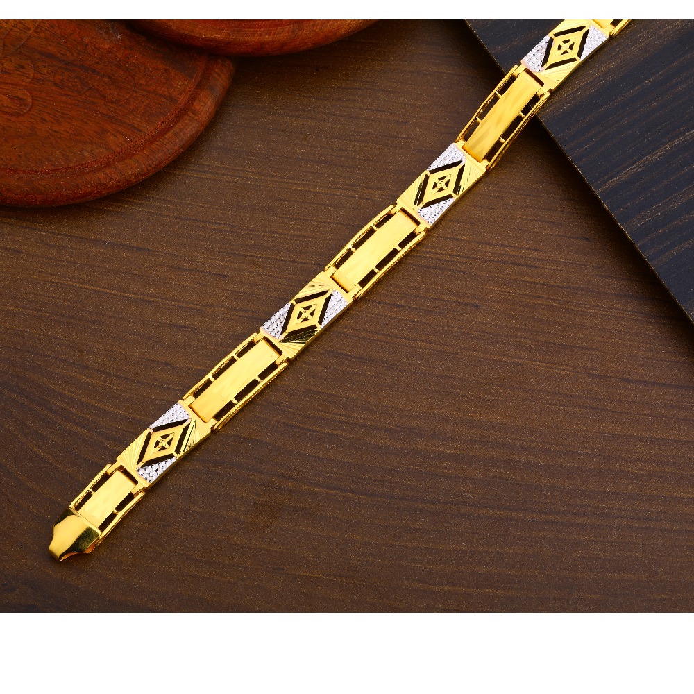 916 gold men's classic plain bracelet mpb241