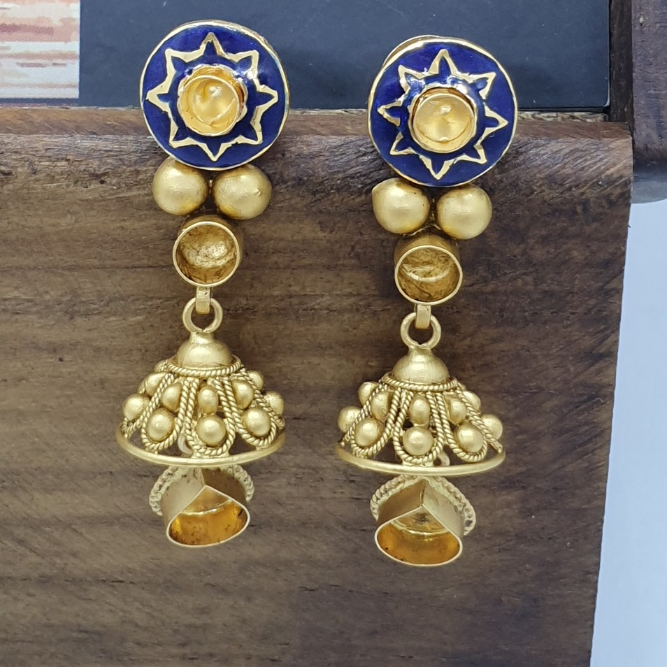 Buy quality Antique Jadtar Gold Minakari Earring Khokha in Ahmedabad