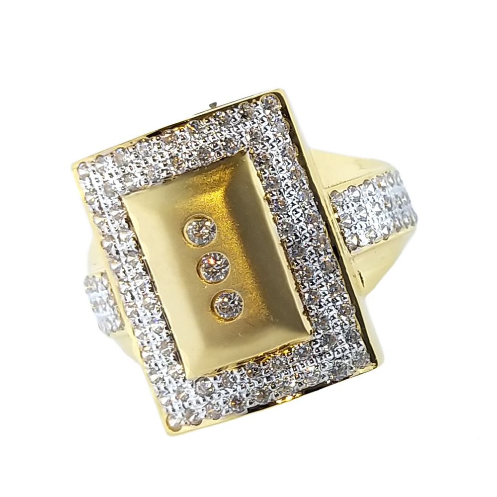 22KT CZ Gold Fancy Ring For Men SO-R002