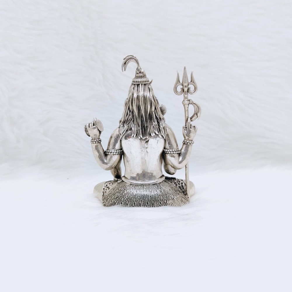 Pure silver shiv ji idol in high antique finishing by puran