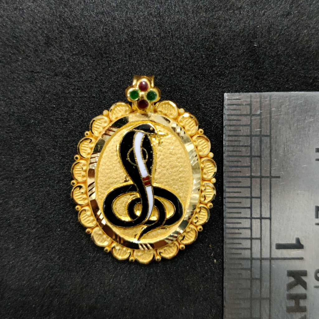 916 Gold Goga Maharaj Minakari Pendant