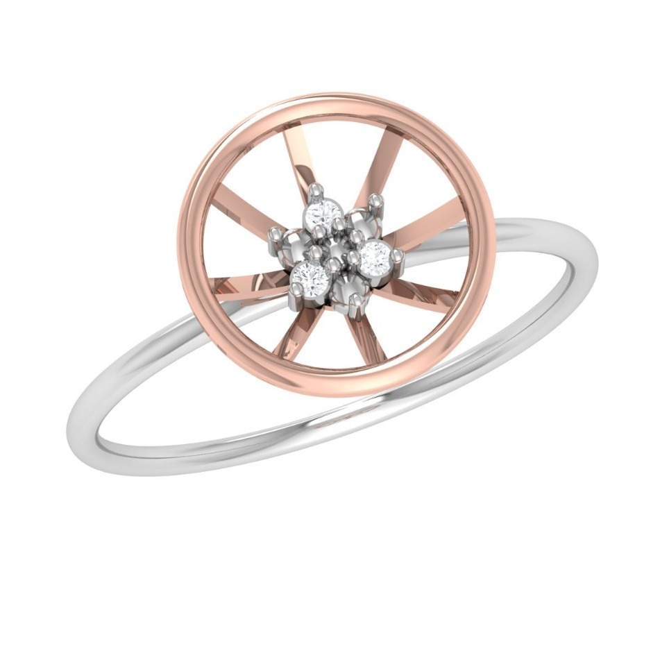 22K Gold Round Shape Diamond Ring JJ-R02