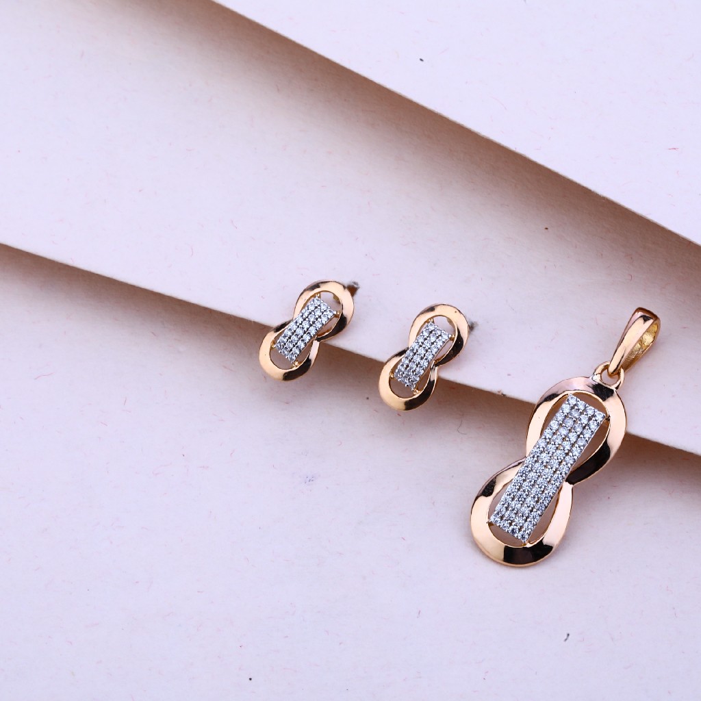 750 Rose Gold women's Classic Pendant Set RPS76