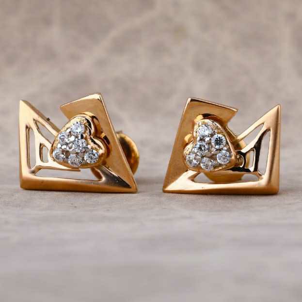 18 Carat Rose Gold Antiq Ladies Earrings RH-LE695