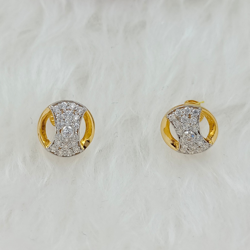 916 GOLD CZ ROUND EARRING