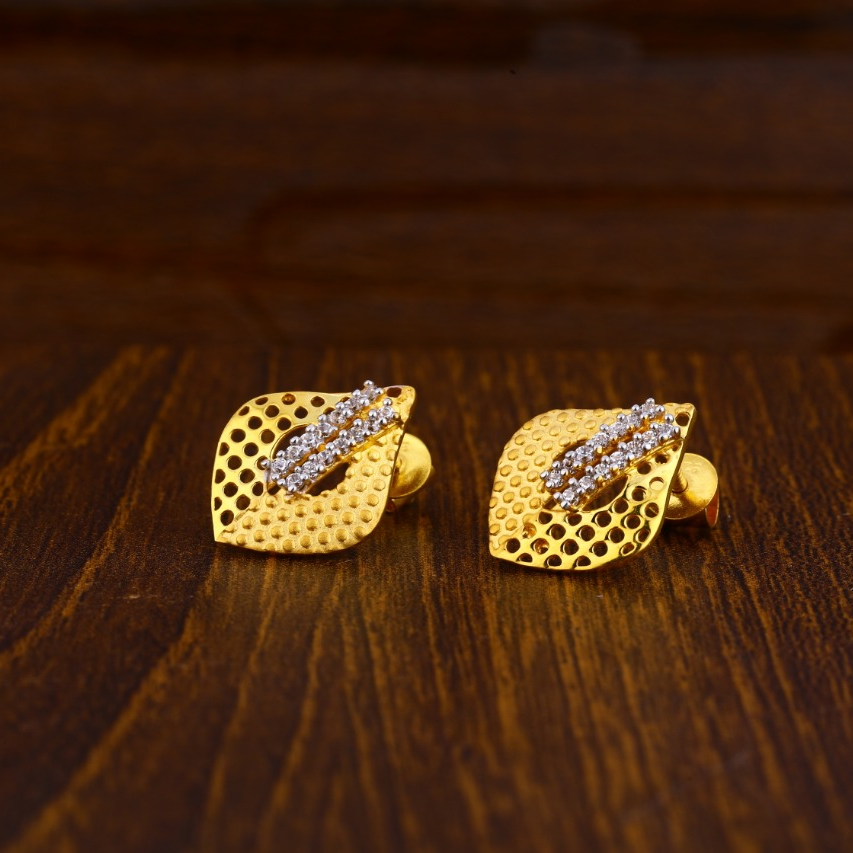 22KT Gold Hallmark Designer Ladies Tops Earrings LTE178