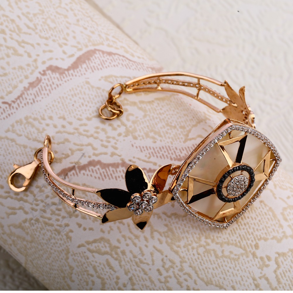 750 Rose Gold Women's Exclusive Hallmark Kada Bracelet RLKB341
