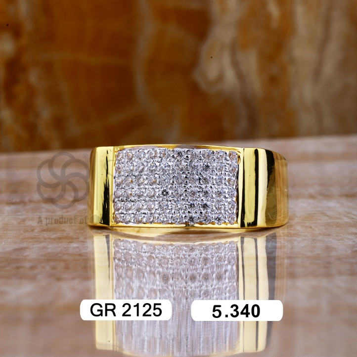 22K(916)Gold Gents Diamond Band Fancy Ring