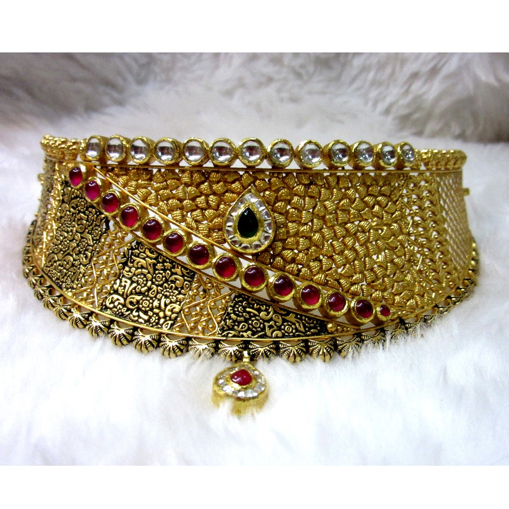 Buy Reha 22k Gold Jadtar Necklace 22 KT yellow gold (39.77 gm). | Online By  Giriraj Jewellers