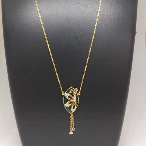 REAL DIAMOND BRANDED GOLD CHAIN PENDANT SET