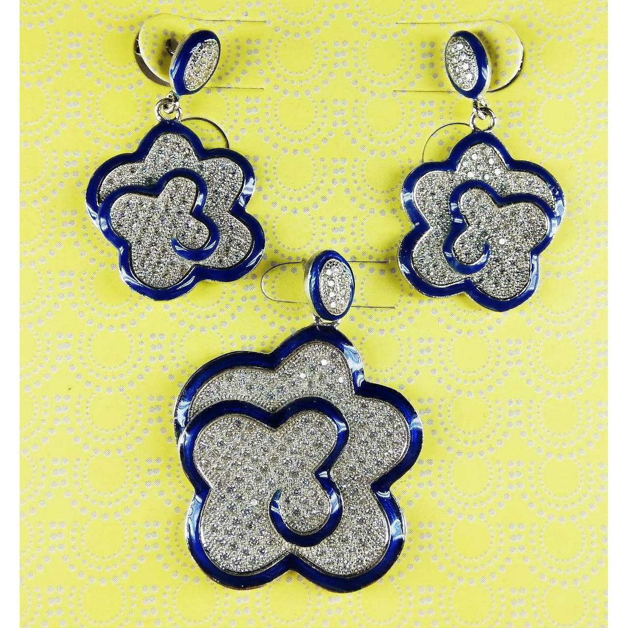 Latest Designed 925 Silver Pendant Set