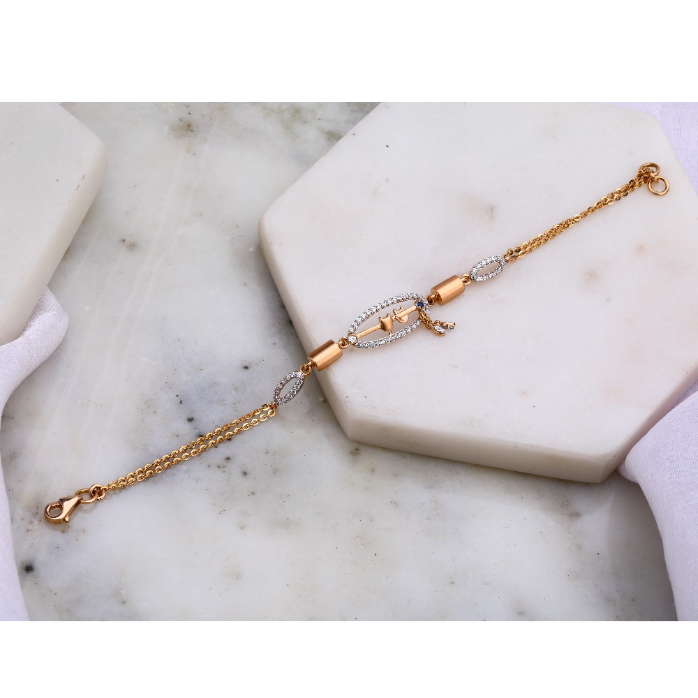 22K Gold CZ Designer Lucky Bracelet