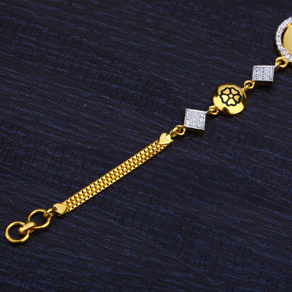 Ladies 916 Gold Cz Bracelet-LB169