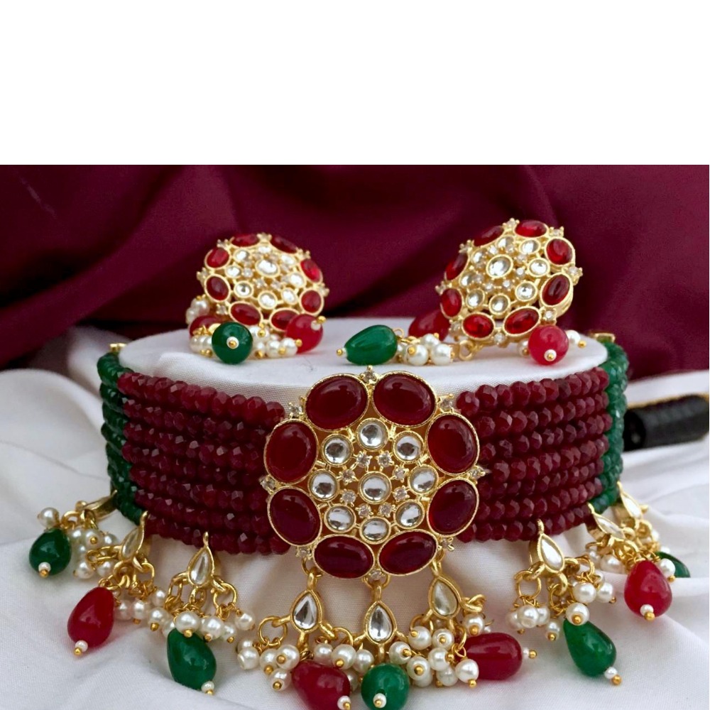 Bridal Choker Kundan Design Necklace Set 