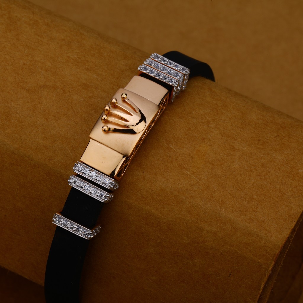 Manas Gold Leather Bracelet for Men