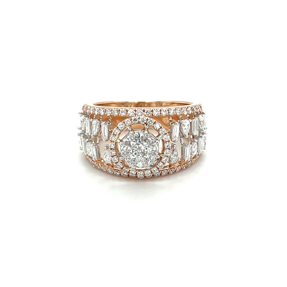 Diamond Wedding Ring with Pear Diamonds and Baguette