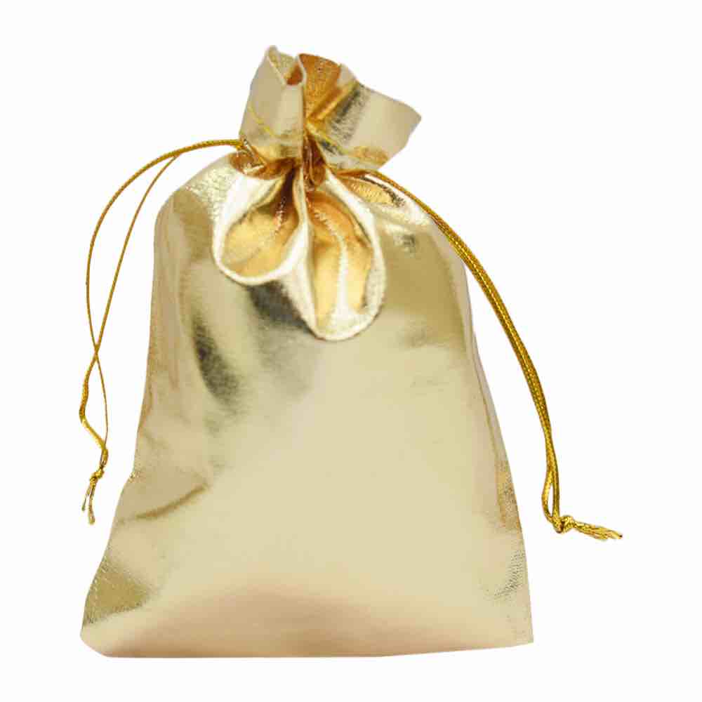 Shiny golden & silver pouches
