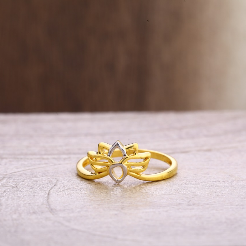 916 Gold Delicate Ladies Plain Ring LPR365