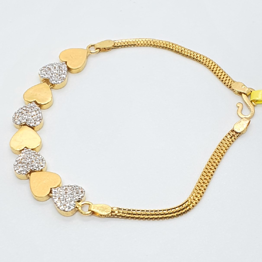 22.k Gold Heart Shape Ladies Bracelet