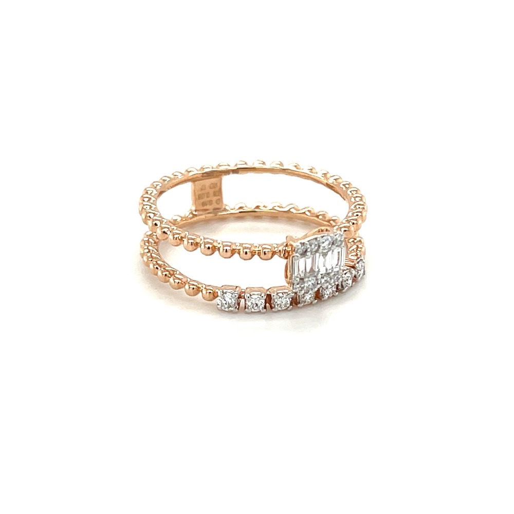 Dual Band Diamond Ring with Baguettes for Women