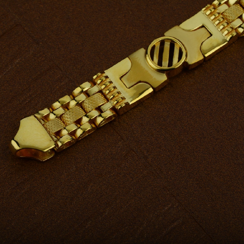 Mens 916 Diamond Casting Gold Cz Bracelet-MCB08