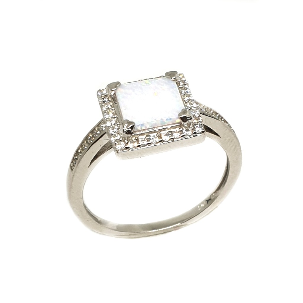 925 Sterling Silver Square Shaped Ring MGA - LRS3371