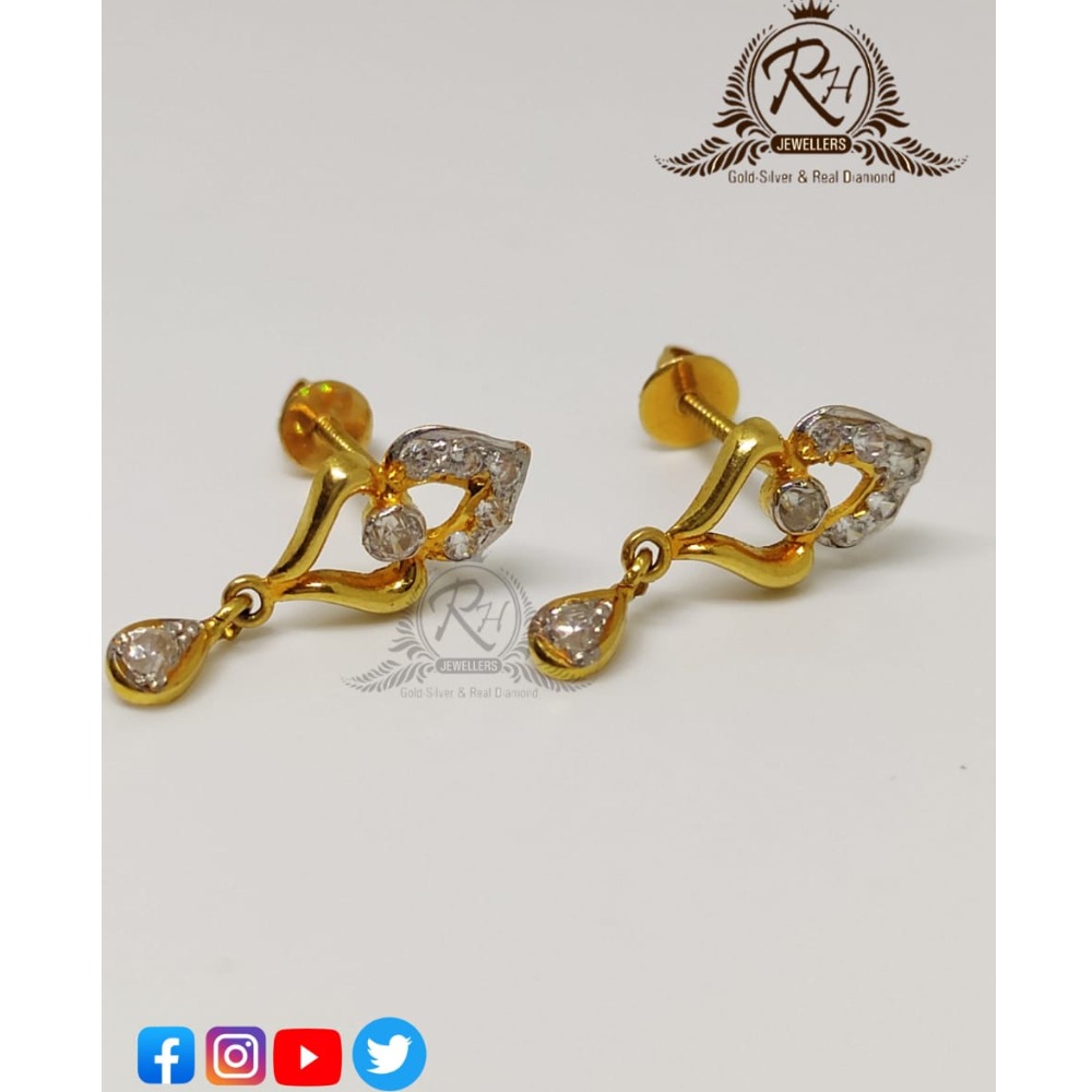 22 carat gold traditional daimond butti RH-ER97