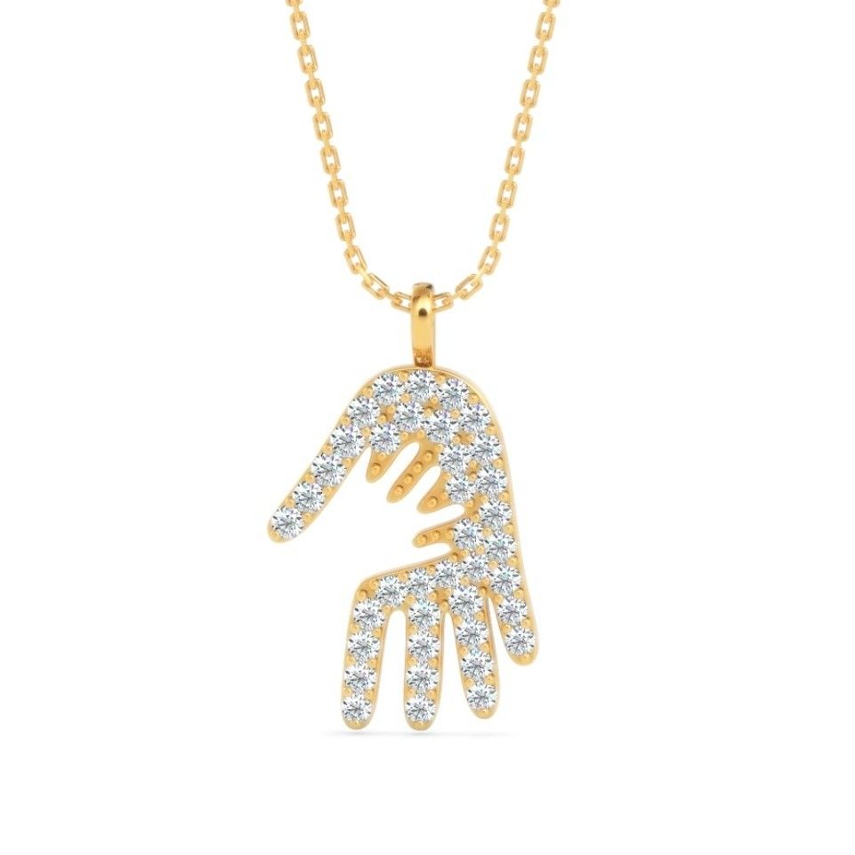 Hands Of Love Mother Diamond Pendant