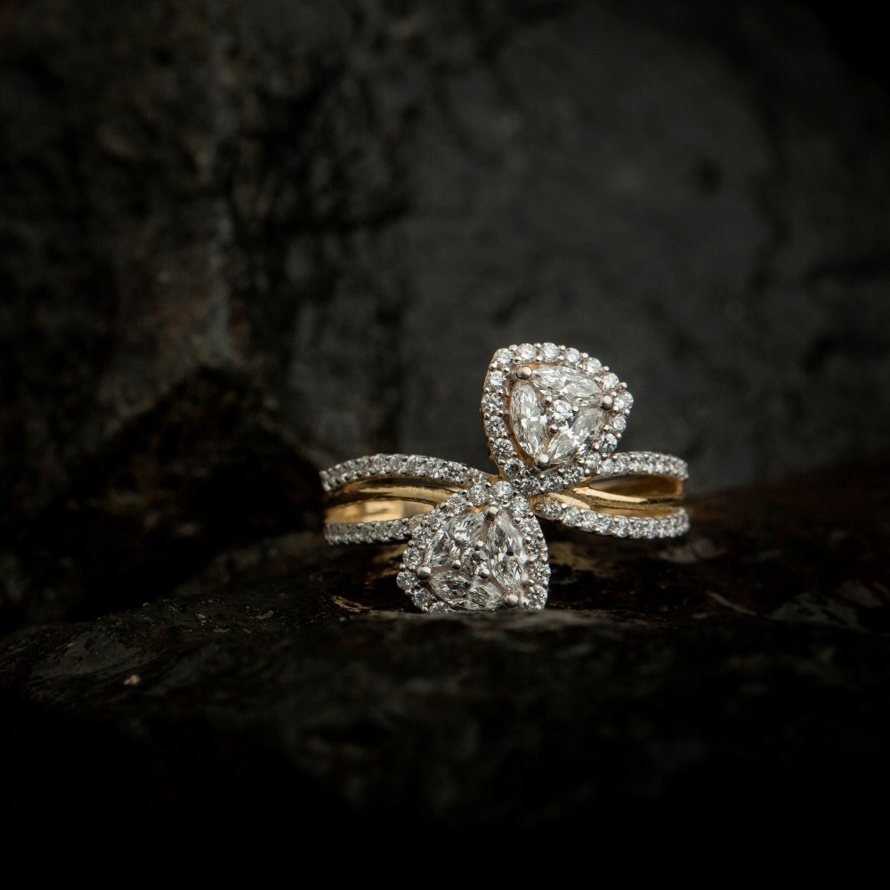 18KT Real Diamond Ladies Designer Ring