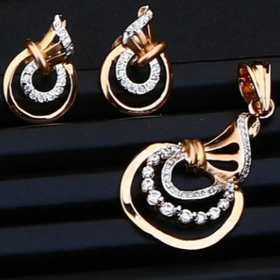 18 cart rose gold classical ladies pendants set RH-PS466
