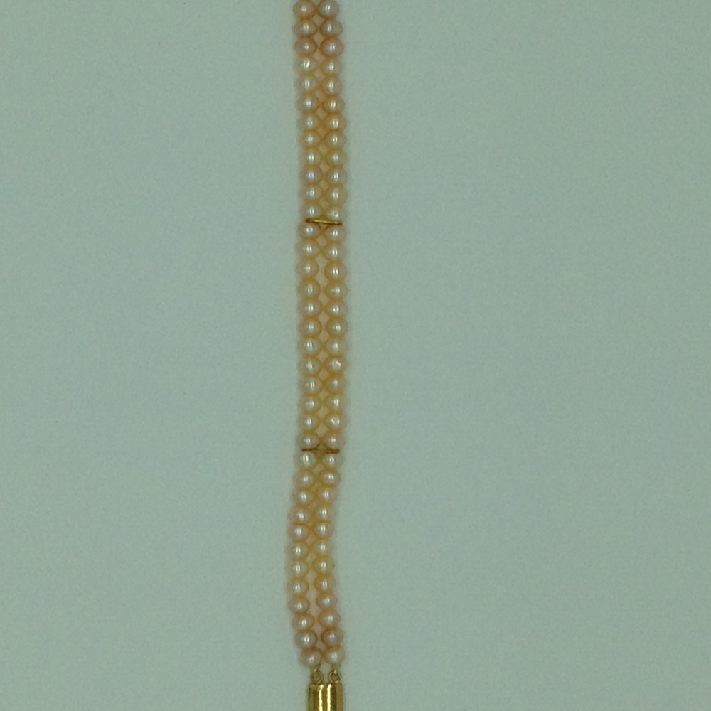 Orange Flat Pearls 2 Layers Bracelet JBG0108