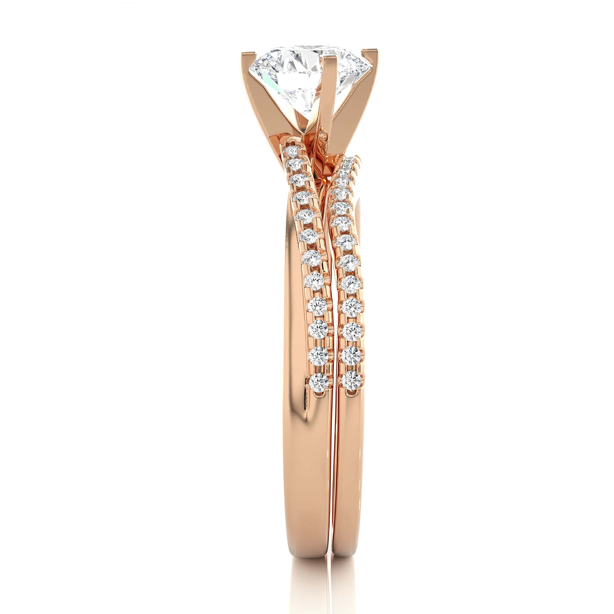 Double layer Solitaire Ring RG