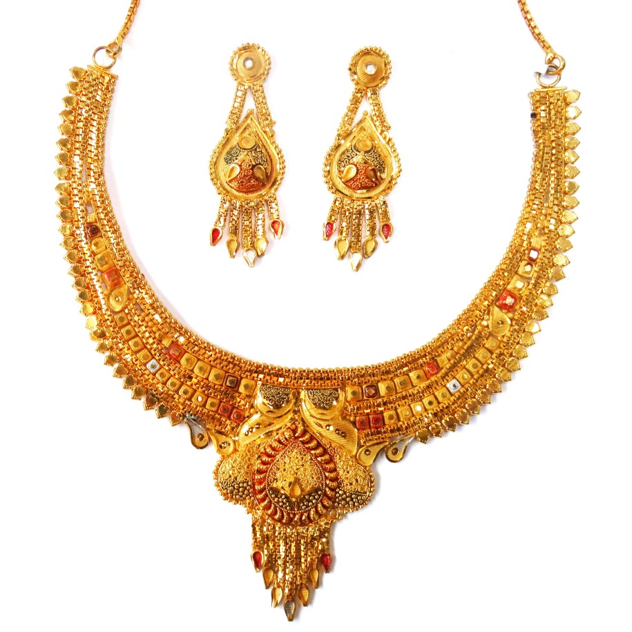 1 gram gold forming necklace set mga - gfn0013