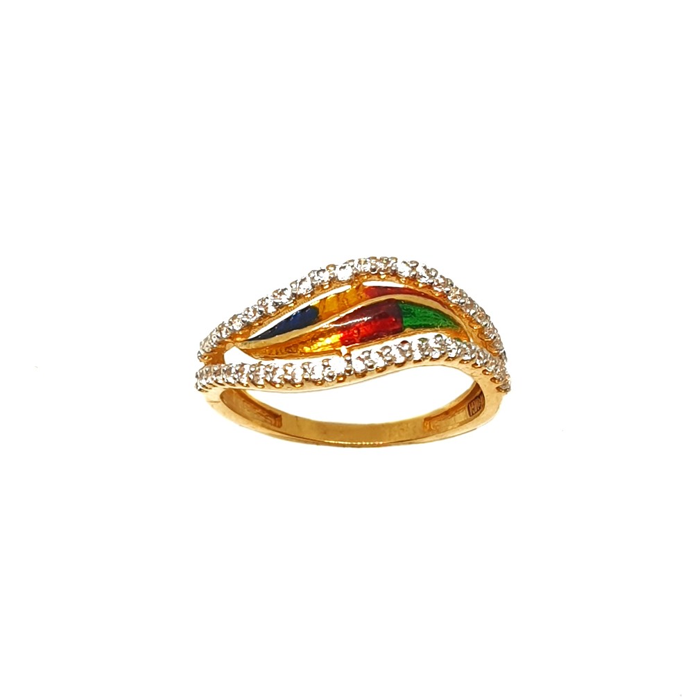 22k Gold Diamond Polki Ruby Traditional Meenakari Ring – Diamond Jewellery  Store