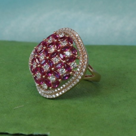 Sterling Silver CZ Adorn Glamorous Square Ring For Women
