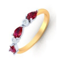 Red Stone Diamond ring